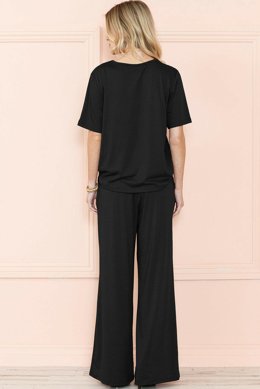 T-Shirt and Wide Leg Lounge Pants Set