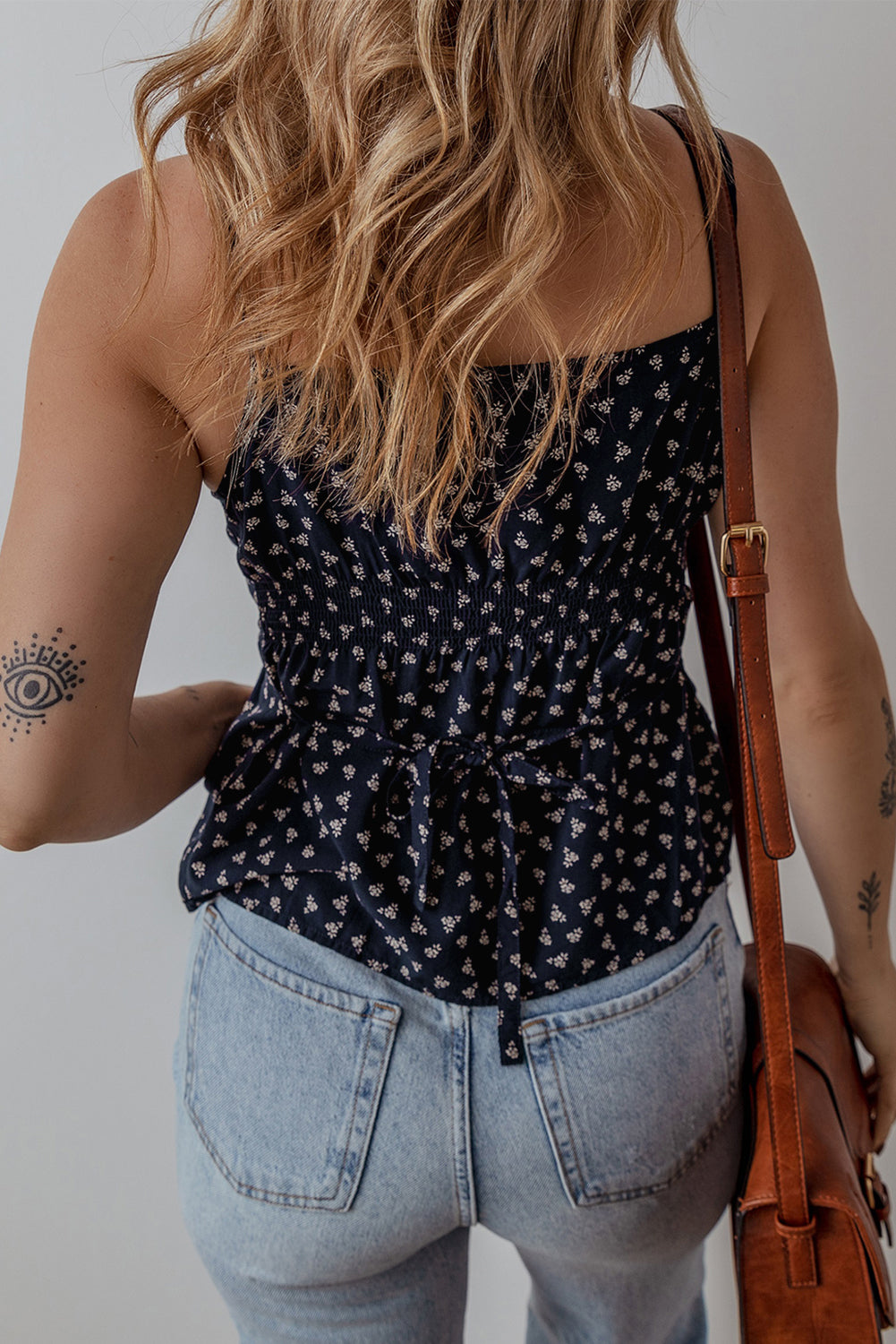 Blue Floral Print Top