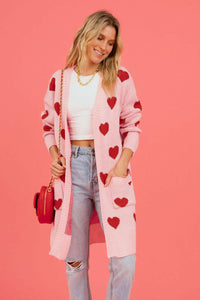 Heart Open Front Cardigan