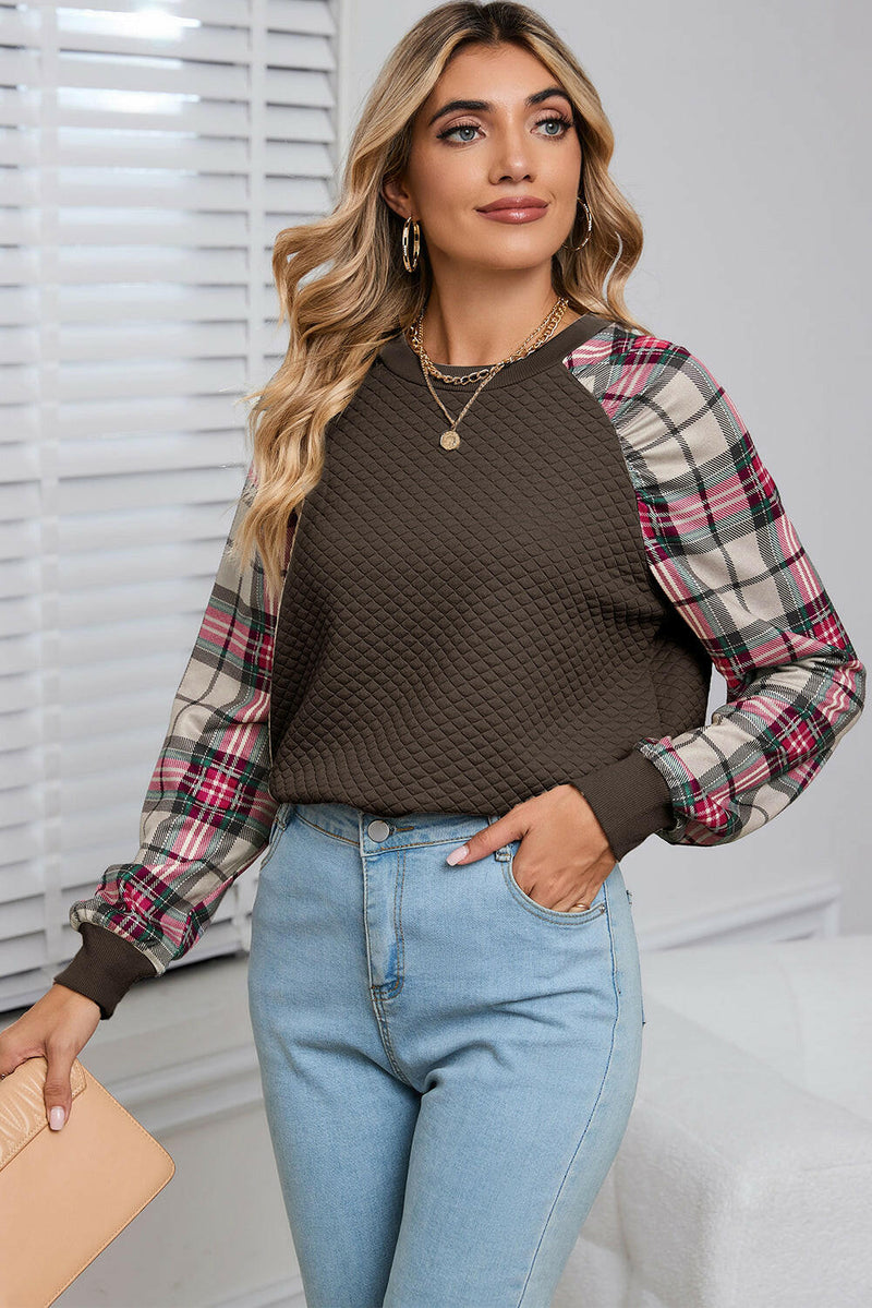 Women's Cute Plaid Sweatshirt