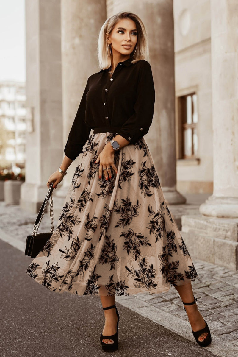 Floral High Waist Maxi Skirt