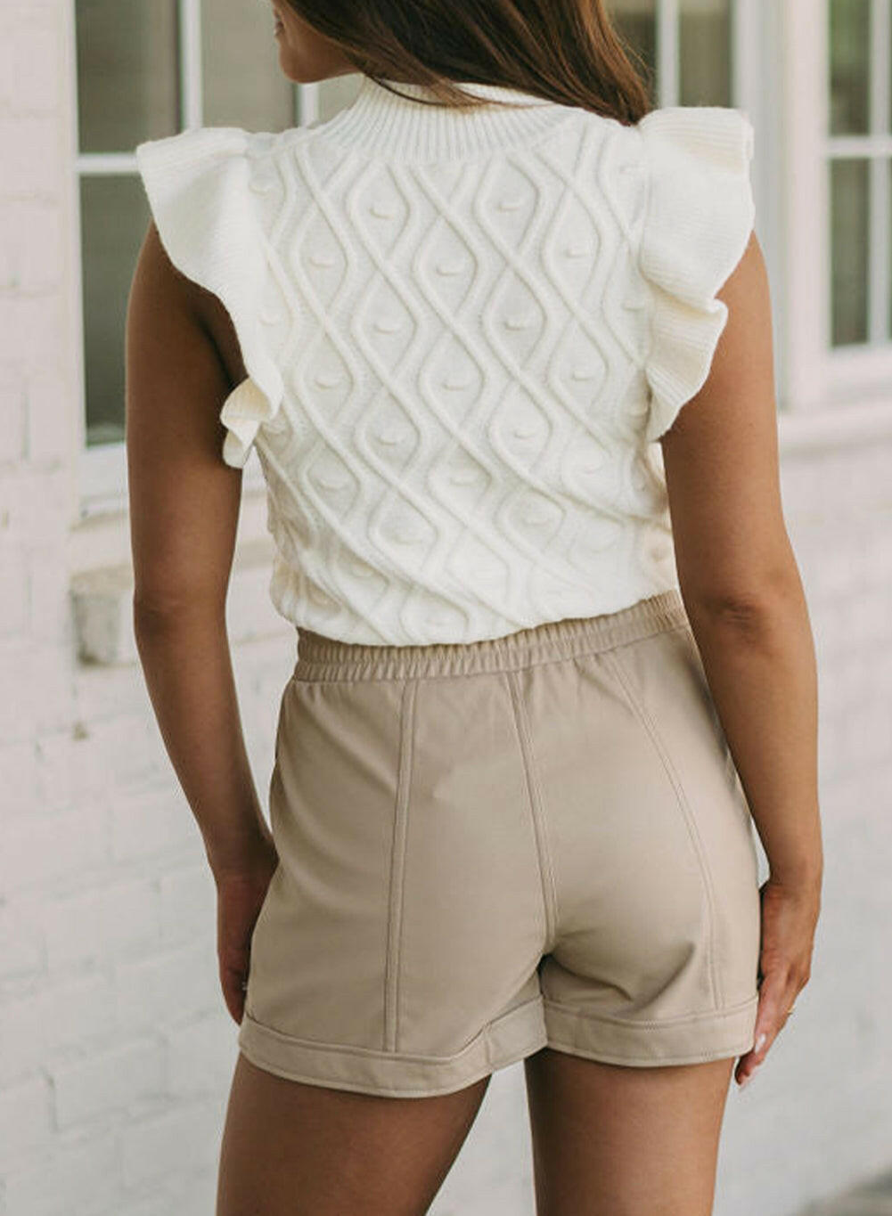 White Knitted Sweater Vest