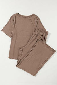 T-Shirt and Wide Leg Lounge Pants Set