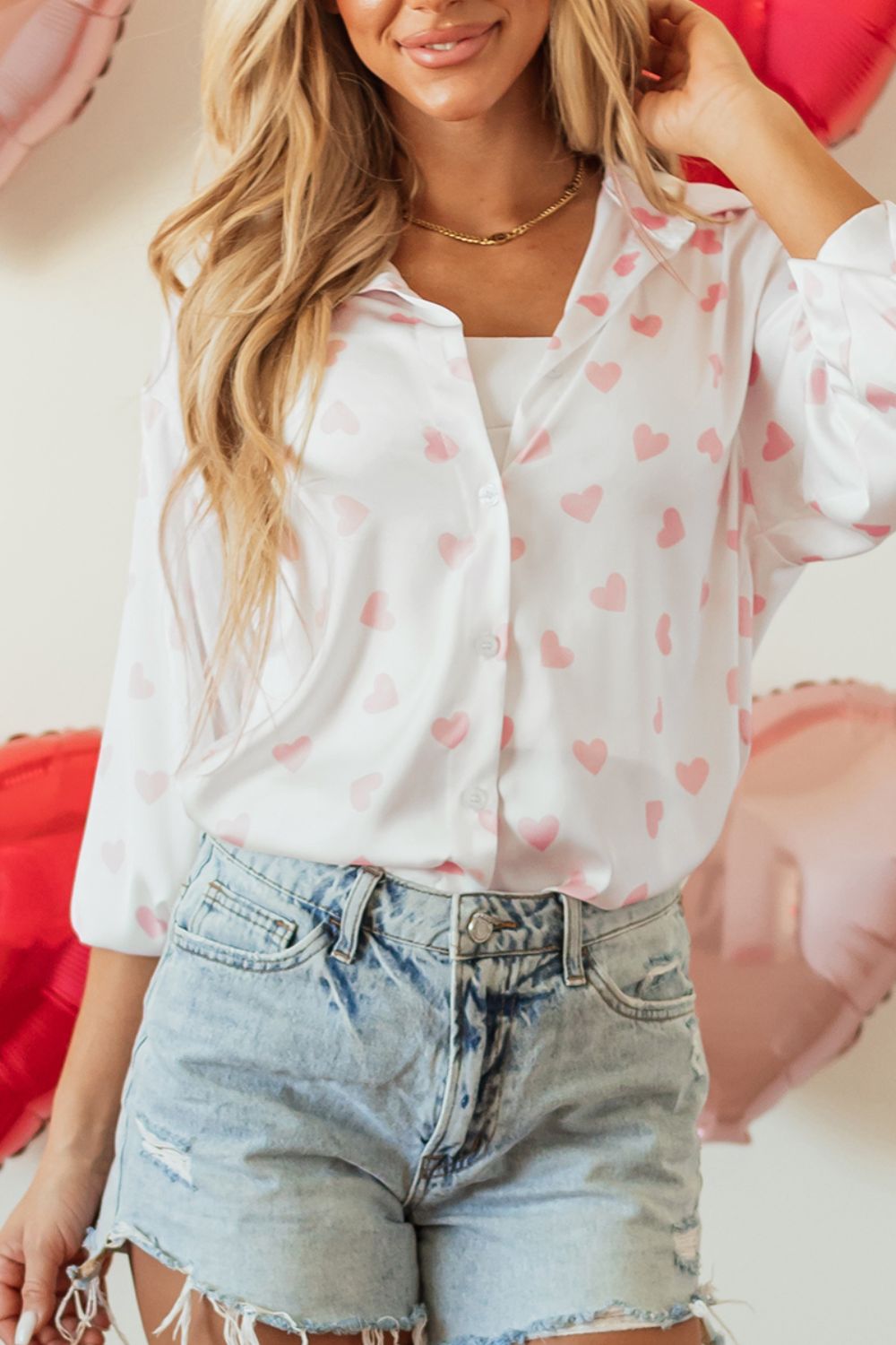 Heart Print Blouse