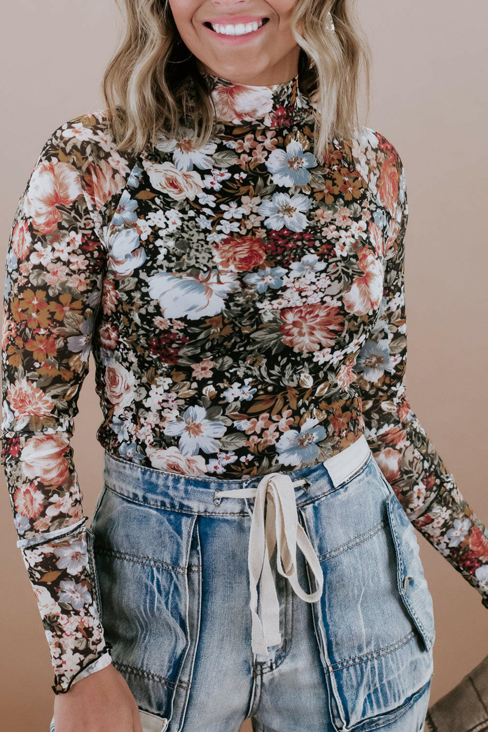 Floral Mesh Blouse