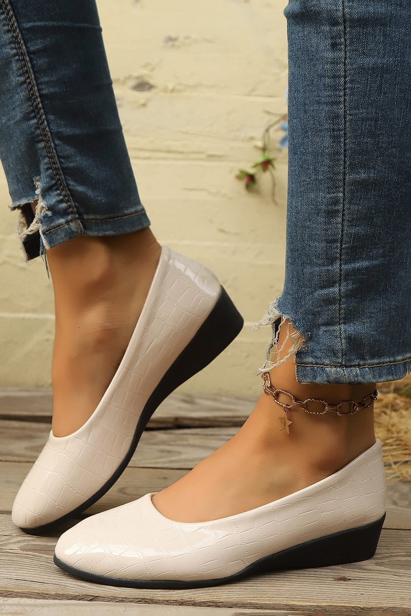 White Wedge Heel Shoes