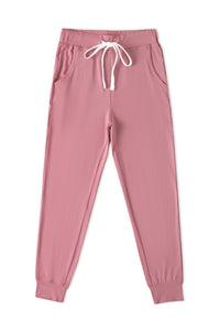 Fushia Drawstring Drop Waist Pocketed Joggers