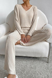 Ribbed Knit Loungewear Set