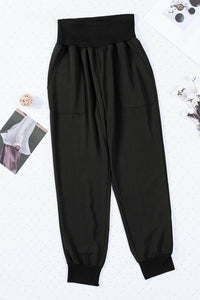 Black Elastic Waist Joggers