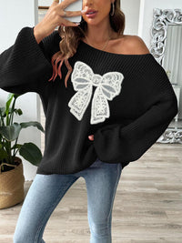 Bow Off Shoulder Sweater