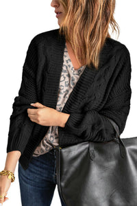 Black Long Sleeve Knit Cardigan