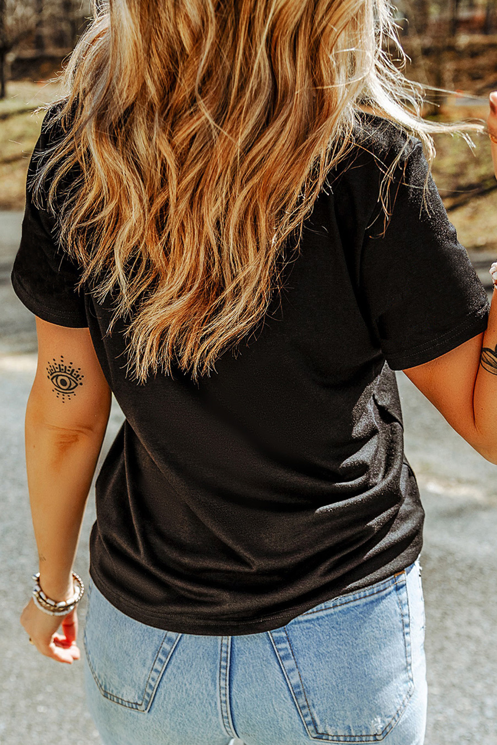 Black Sequin Heart Crewneck Valentines Tee