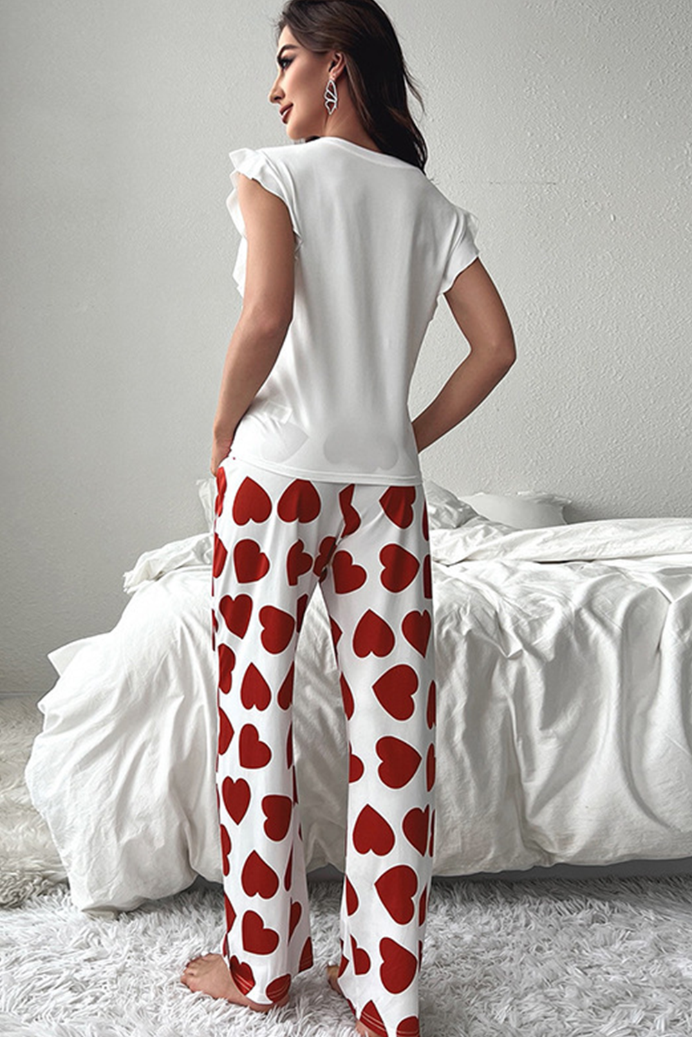 Heart Print Valentine's Pajama Set