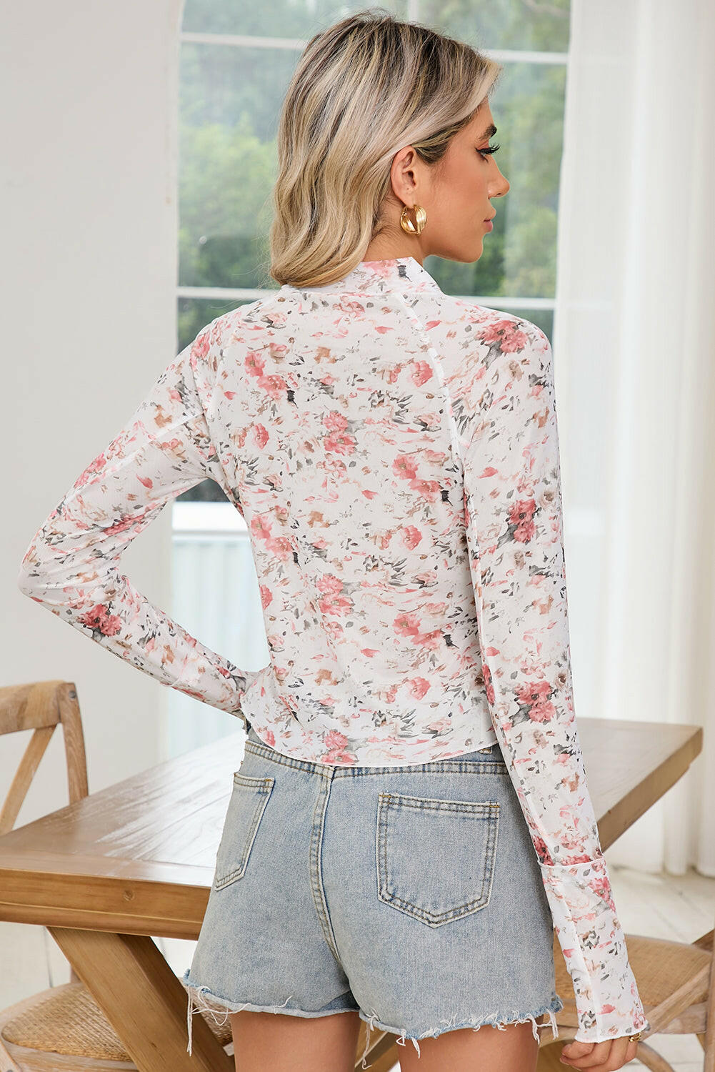 Floral Mesh Blouse