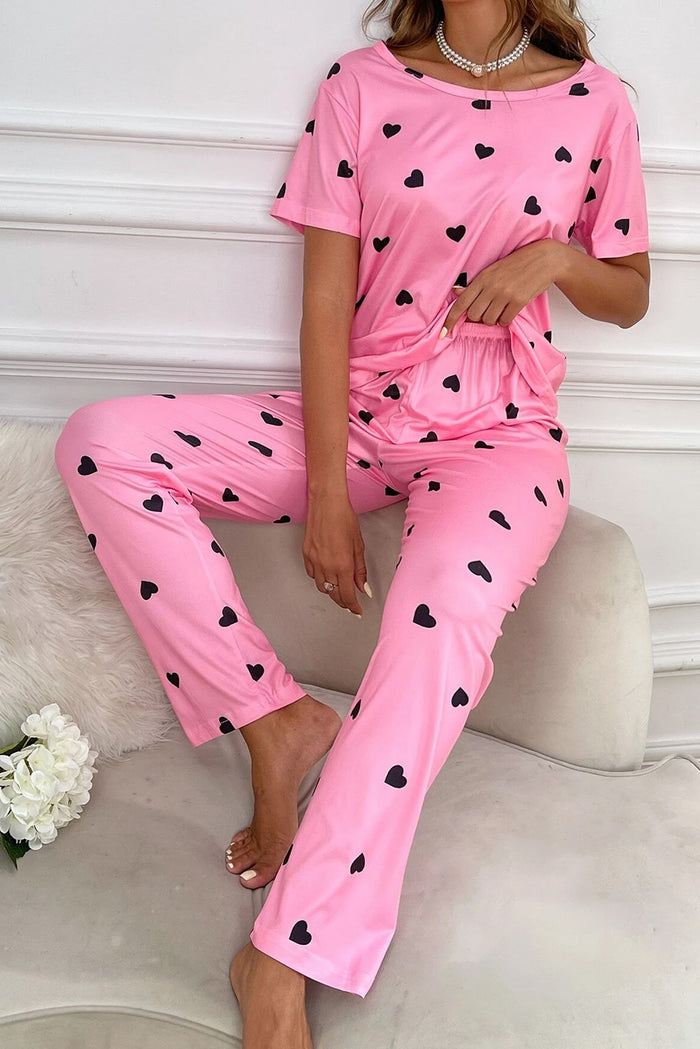 Pink Valentines Heart Pajama Set