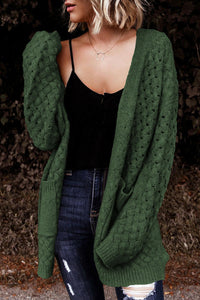 Woven Open Front Cardigan