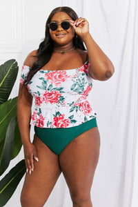 Floral Off-Shoulder Swim Tankini Set