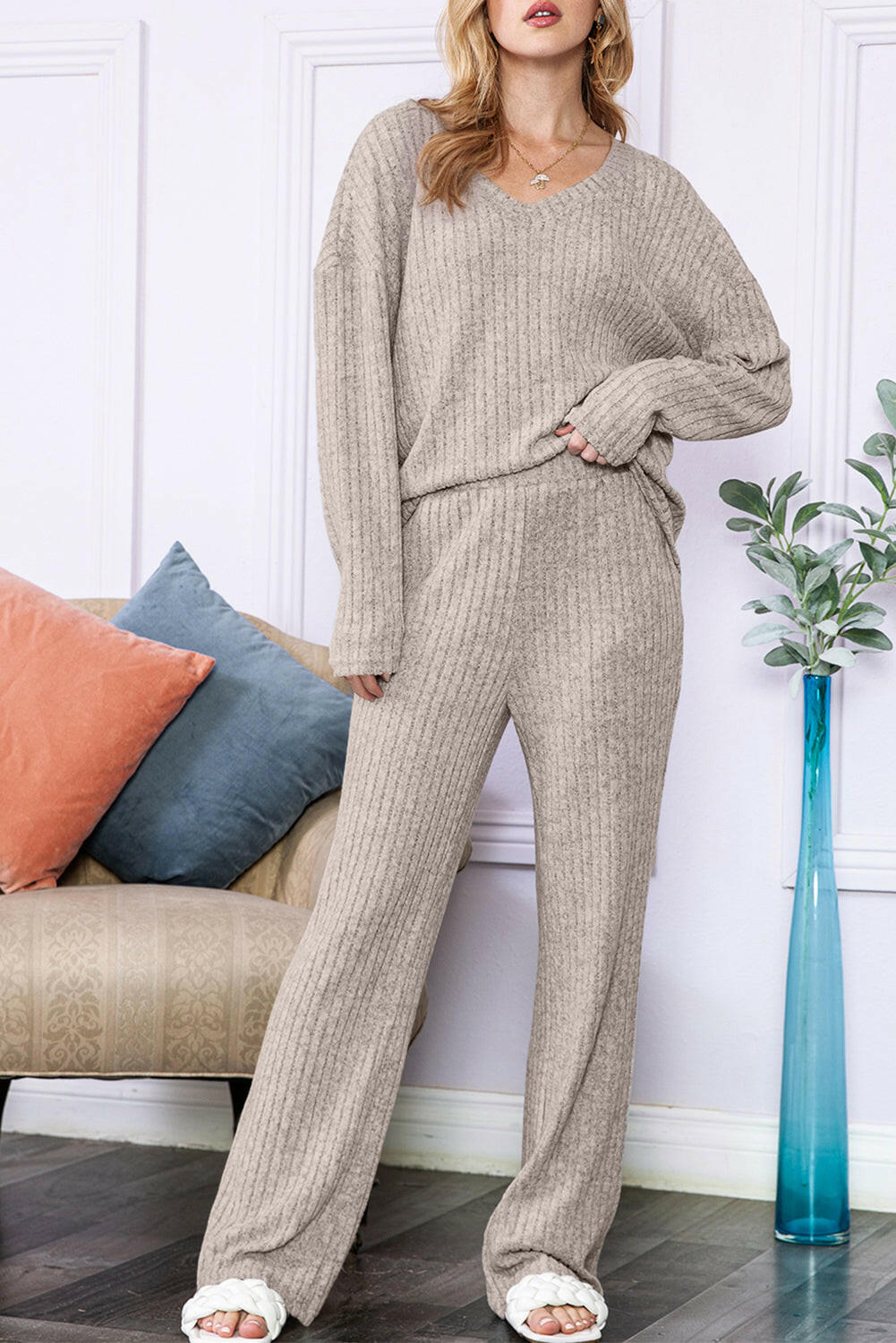 Ribbed Knit Loungewear Set