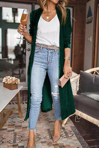 Velvet Elegant Long Cardigan