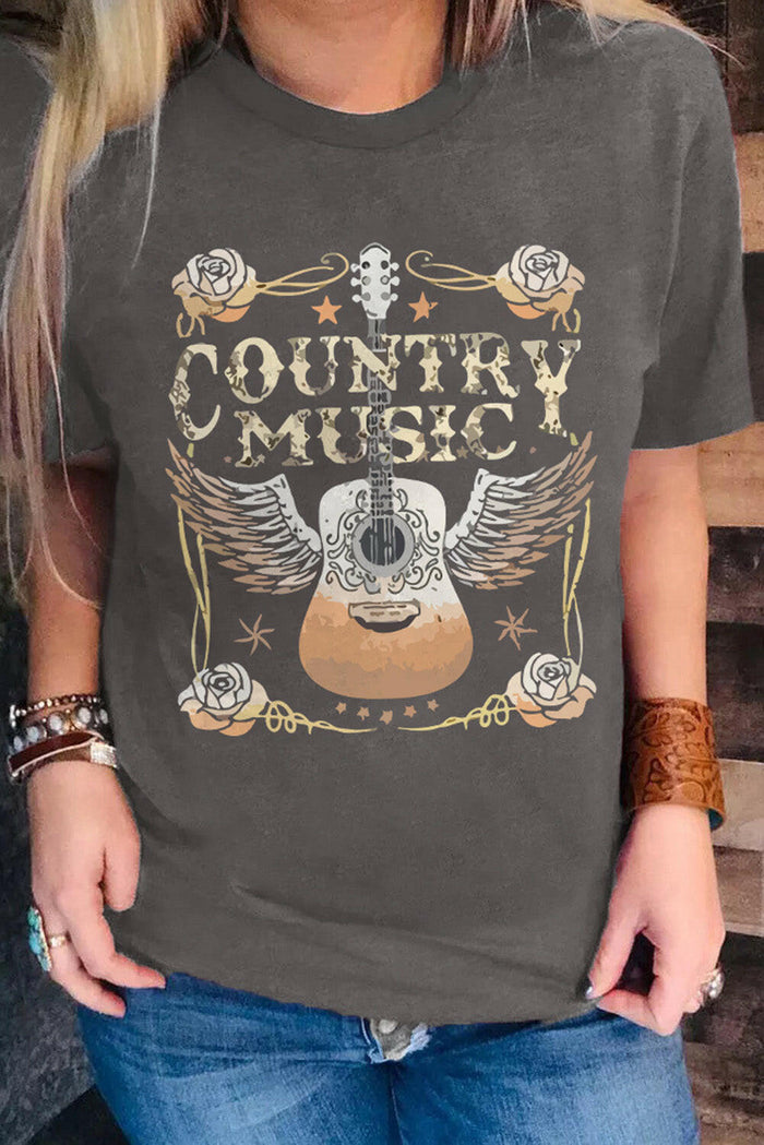 Country Music Guitar Graphic T Shirt