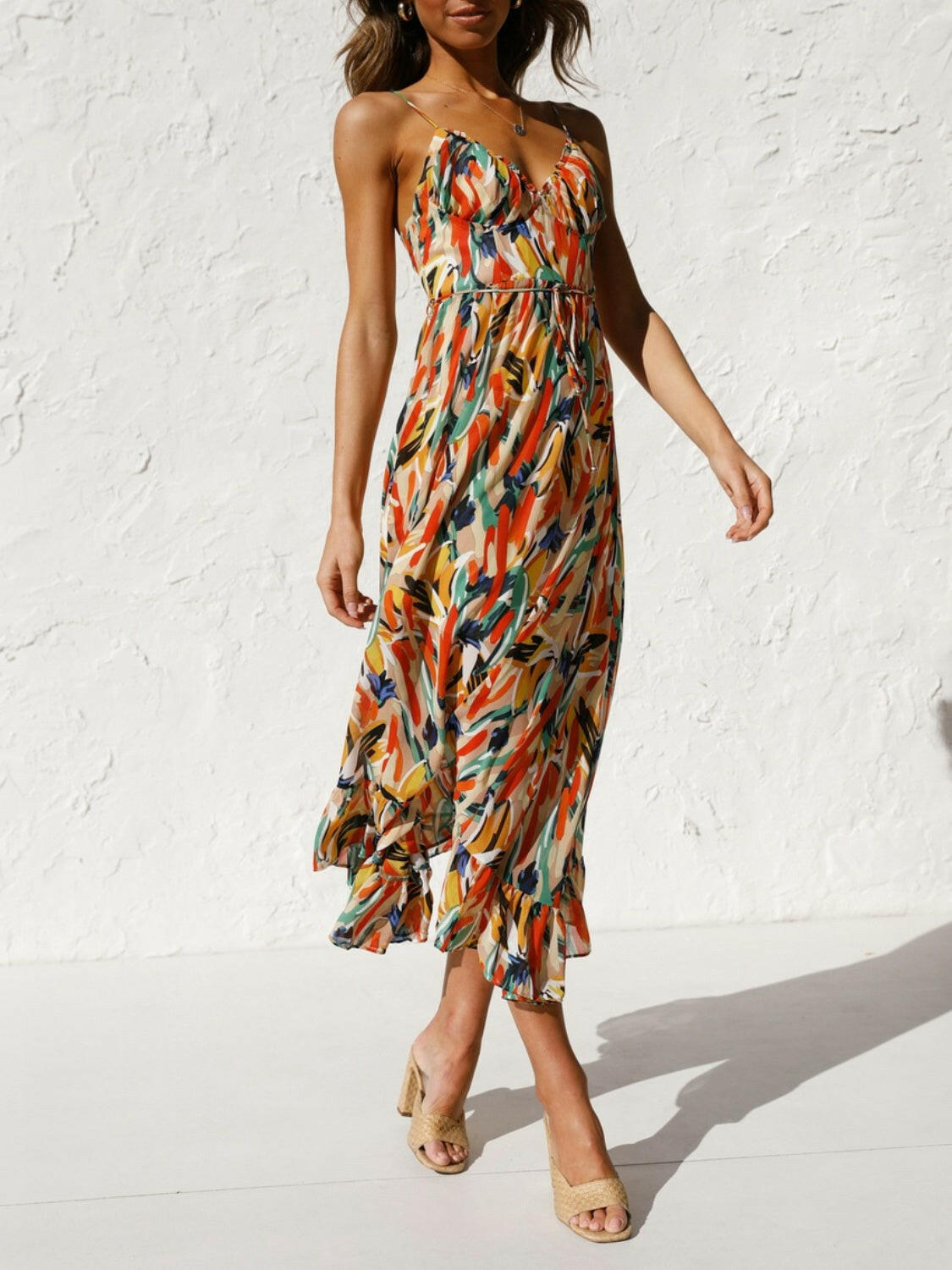 Amelia Printed Midi Cami dress