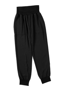 Black Elastic Waist Joggers