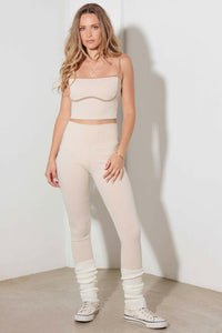 Ribbed Cami and High Waist Leggings Set