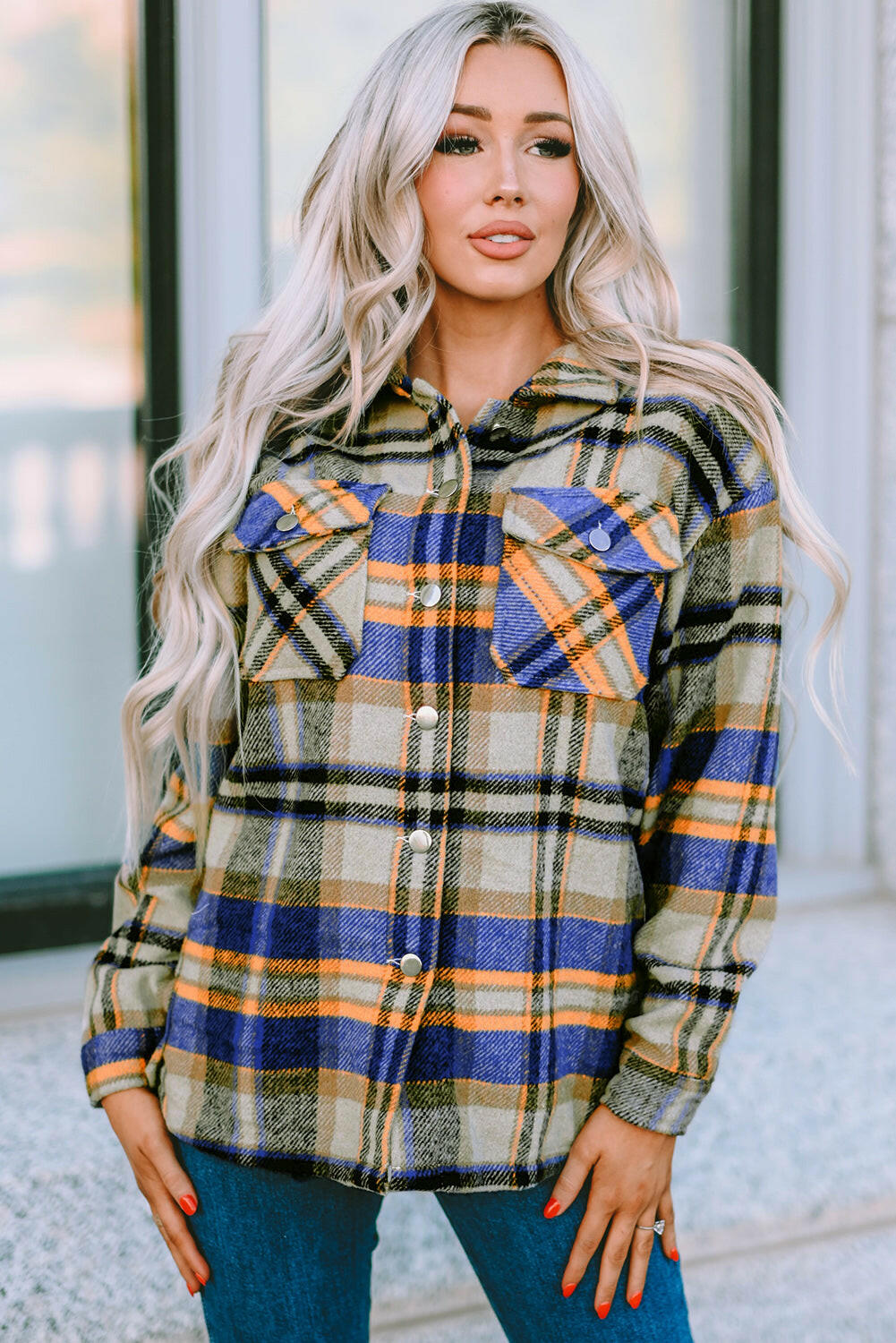 Plaid Button Flannel Shacket