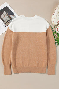 Color-block Round Neck Sweater