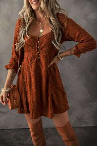 Abby Chestnut Lace Crochet Mini Dress