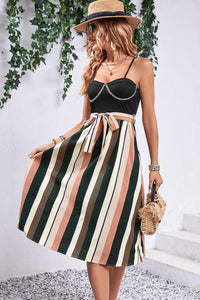 Gail Striped Bustier Dress