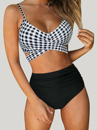 Black & White Patriotic Two-Piece Swim Set