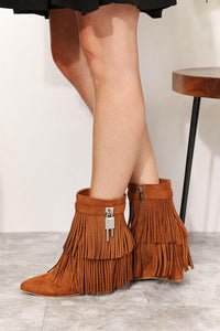 Tassel Wedge Booties