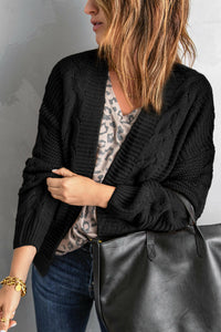 Black Long Sleeve Knit Cardigan