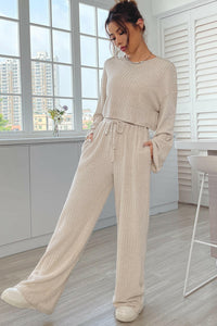 Ribbed Long Sleeve Top & Pants Set