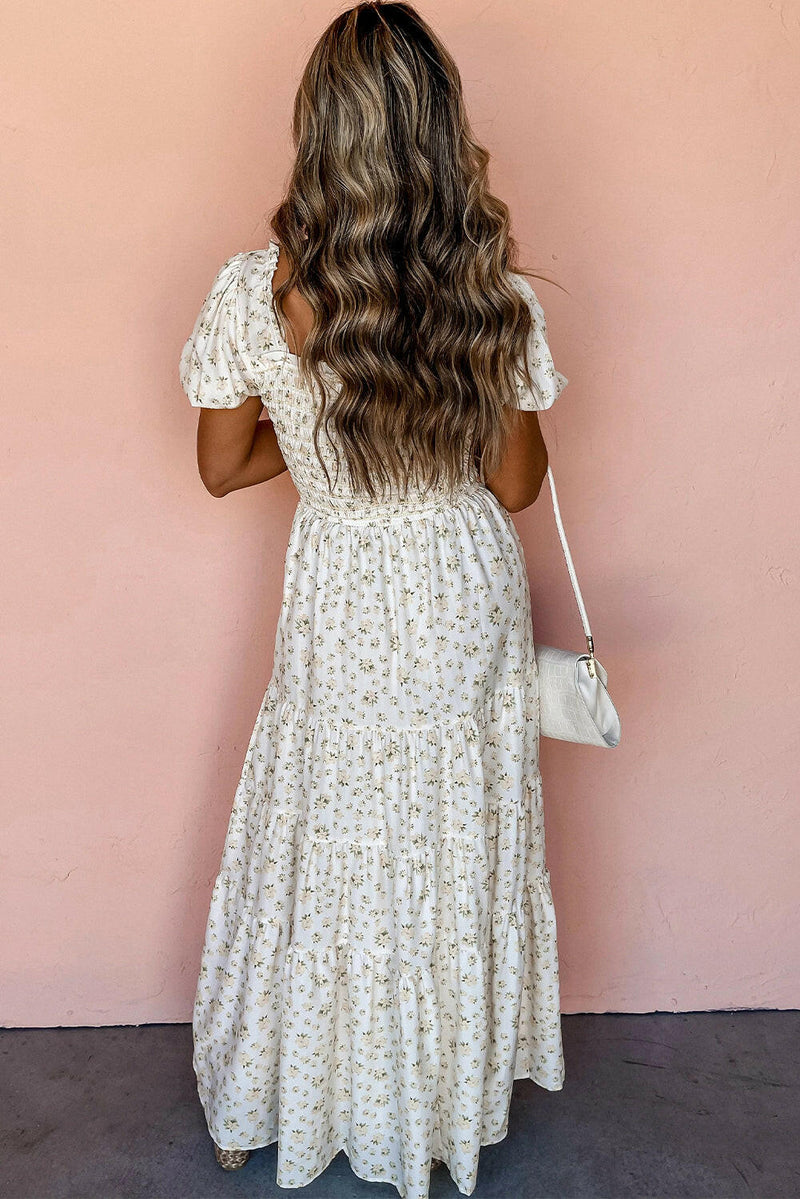 Cassidy White Floral Maxi Dress