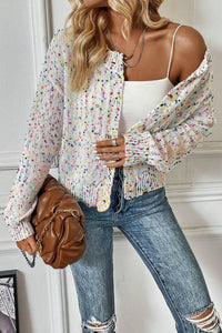 Confetti Knit Cropped Cardigan