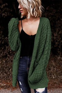 Woven Open Front Cardigan