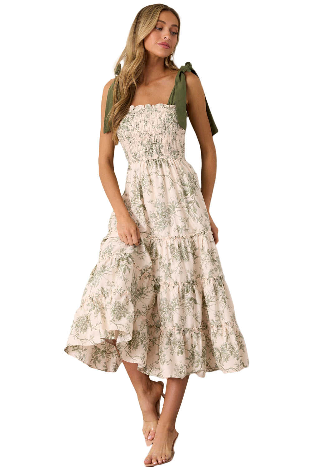 Evelyn Green Floral Maxi Dress