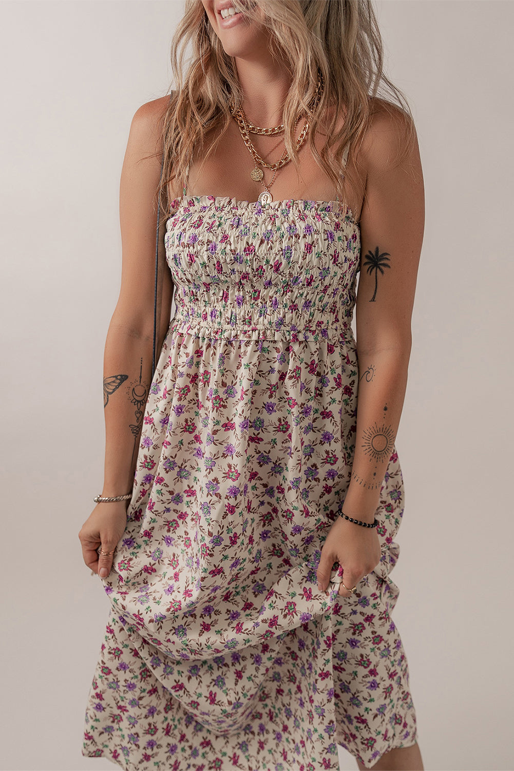 Rachel Boho Floral Midi Dress