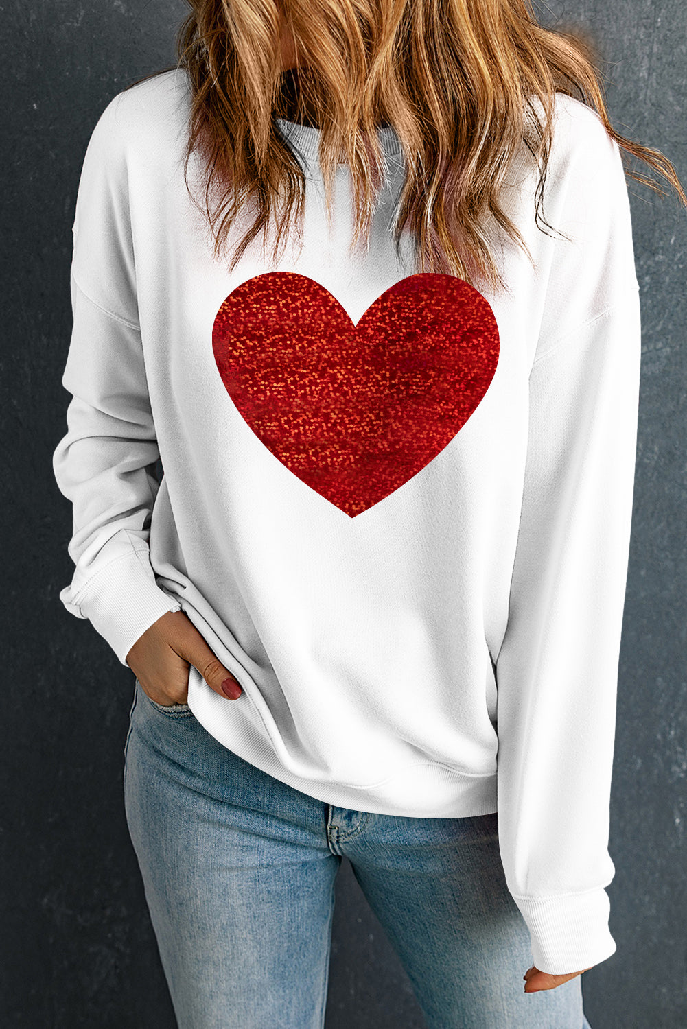 Valentine Heart Graphic Sweatshirt