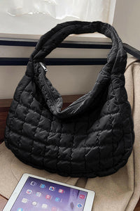 Weekender Black Quilted Large Shoulder Bag