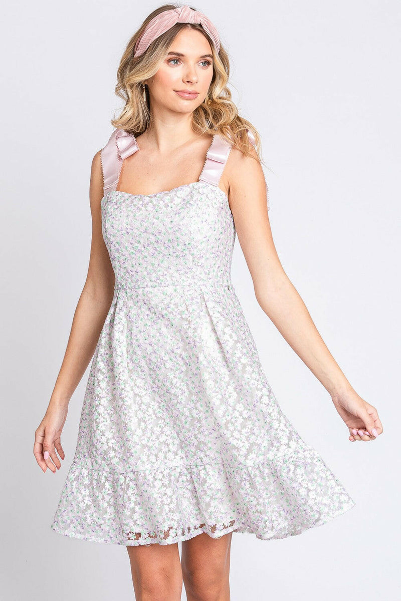 Hannah Floral Embroidered Sleeveless Dress