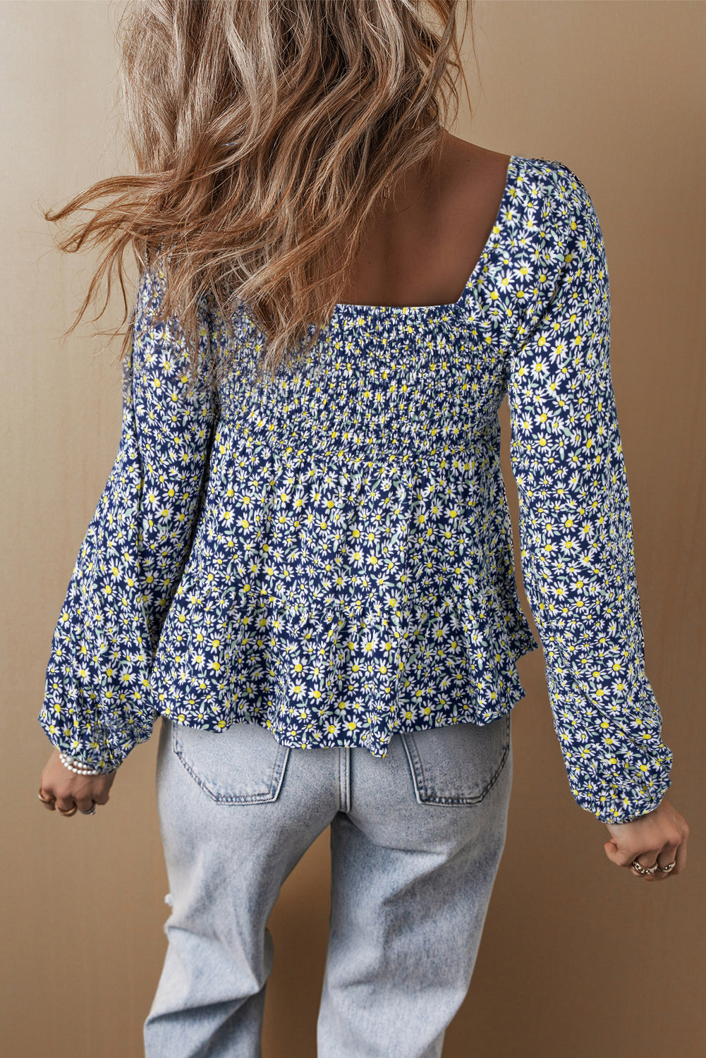 Boho Floral Print Blouse