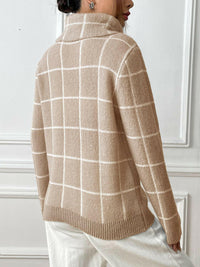 Plaid Turtleneck Sweater