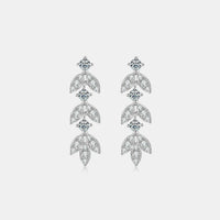 Sterling Silver Moissanite Leaf Earrings