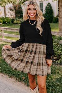 Sophia Plaid Sweater Mini Dress