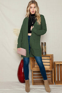 Woven Open Front Cardigan