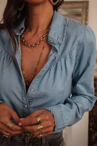 Charming Denim Chambray Shirt