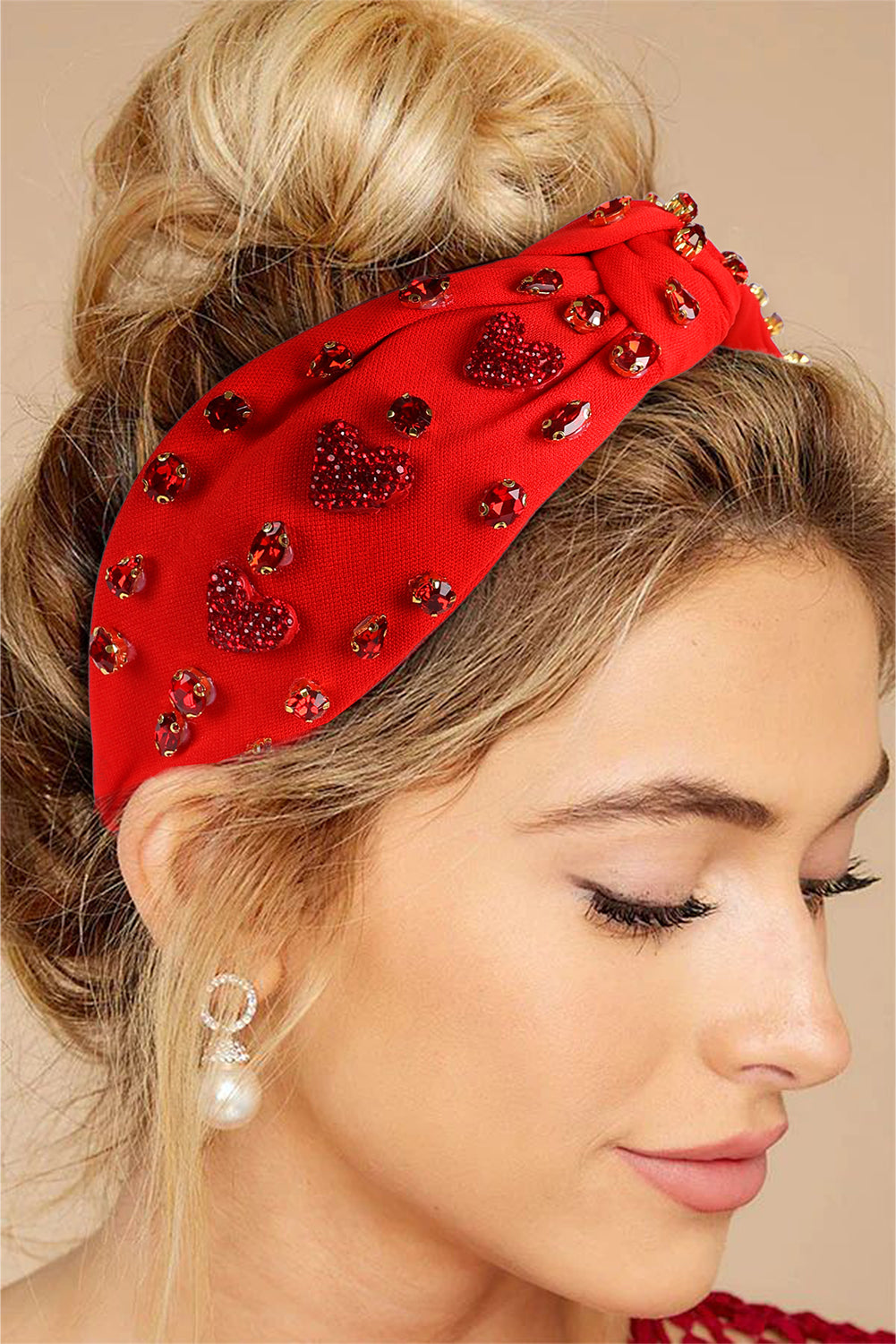 Red Heart Crystal Headband